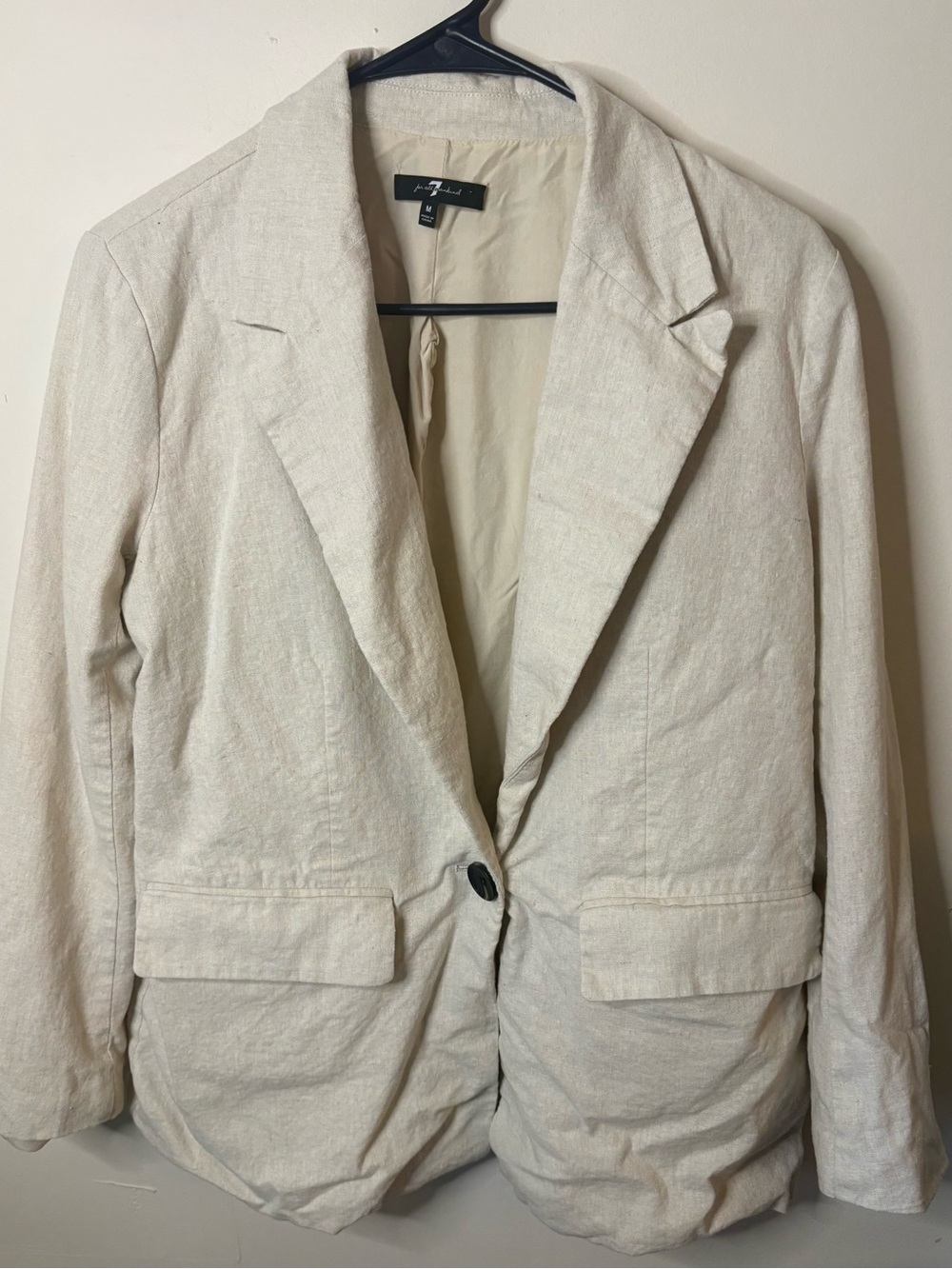 7 For All Mankind Tan Linen Blazer Size Medium